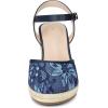 imageAllegra K Womens Closed Toe Platform Espadrilles Lace Wedge Heel SandalsNavy Blue