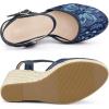 imageAllegra K Womens Closed Toe Platform Espadrilles Lace Wedge Heel SandalsNavy Blue