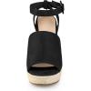 imageAllegra K Womens Espadrille Platform Slingback Wedges Heels SandalsBlack