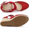 imageAllegra K Womens Espadrilles Closed Toe Wedges Heels SandalsRed