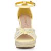 imageAllegra K Womens Espadrilles Lace Wedges Wedge SandalsYellow Flower