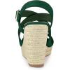 imageAllegra K Womens Espadrilles Platform Slingback Emerald Green Wedges Sandals 6 M US