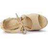 imageAllegra K Womens Espadrilles Tie Up Ankle Strap Wedges SandalsBeige