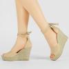 imageAllegra K Womens Espadrilles Tie Up Ankle Strap Wedges SandalsBeige
