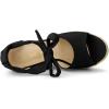 imageAllegra K Womens Espadrilles Tie Up Ankle Strap Wedges SandalsBlack