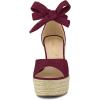imageAllegra K Womens Espadrilles Tie Up Ankle Strap Wedges SandalsBurgundy