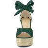 imageAllegra K Womens Espadrilles Tie Up Ankle Strap Wedges SandalsEmerald Green