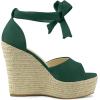 imageAllegra K Womens Espadrilles Tie Up Ankle Strap Wedges SandalsEmerald Green
