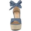 imageAllegra K Womens Espadrilles Tie Up Ankle Strap Wedges SandalsHaze Blue