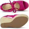 imageAllegra K Womens Espadrilles Tie Up Ankle Strap Wedges SandalsHot Pink