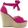 imageAllegra K Womens Espadrilles Tie Up Ankle Strap Wedges SandalsHot Pink