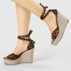 imageAllegra K Womens Espadrilles Tie Up Ankle Strap Wedges SandalsLeopard