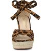imageAllegra K Womens Espadrilles Tie Up Ankle Strap Wedges SandalsLeopard