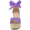 imageAllegra K Womens Espadrilles Tie Up Ankle Strap Wedges SandalsPurple