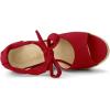 imageAllegra K Womens Espadrilles Tie Up Ankle Strap Wedges SandalsRed