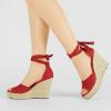 imageAllegra K Womens Espadrilles Tie Up Ankle Strap Wedges SandalsRed