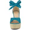 imageAllegra K Womens Espadrilles Tie Up Ankle Strap Wedges SandalsTeal