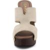 imageAllegra K Womens Faux Suede Platform High Block Heel Slides SandalsBeige