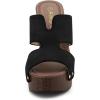 imageAllegra K Womens Faux Suede Platform High Block Heel Slides SandalsBlack