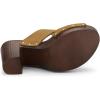 imageAllegra K Womens Faux Suede Platform High Block Heel Slides SandalsBrown