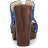 imageAllegra K Womens Faux Suede Platform High Block Heel Slides SandalsDeep Blue