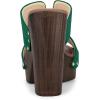 imageAllegra K Womens Faux Suede Platform High Block Heel Slides SandalsGreen