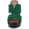 imageAllegra K Womens Faux Suede Platform High Block Heel Slides SandalsGreen