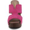 imageAllegra K Womens Faux Suede Platform High Block Heel Slides SandalsHot Pink