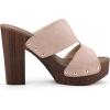 imageAllegra K Womens Faux Suede Platform High Block Heel Slides SandalsPink