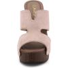imageAllegra K Womens Faux Suede Platform High Block Heel Slides SandalsPink