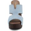 imageAllegra K Womens Faux Suede Platform High Block Heel Slides SandalsSky Blue
