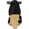 imageAllegra K Womens Floral Lace Mesh Wedges SandalsBlack