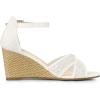 imageAllegra K Womens Floral Lace Mesh Wedges SandalsWhite