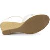 imageAllegra K Womens Floral Lace Mesh Wedges SandalsWhite