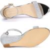 imageAllegra K Womens Glitter Heels Open Toe Wedge Heel SandalsSilver