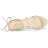 imageAllegra K Womens Lace Up Block High Heels SandalsBeige