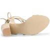 imageAllegra K Womens Lace Up Block High Heels SandalsBeige