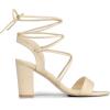 imageAllegra K Womens Lace Up Block High Heels SandalsBeige