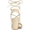 imageAllegra K Womens Lace Up Block High Heels SandalsBeige