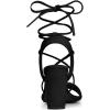 imageAllegra K Womens Lace Up Block High Heels SandalsBlack