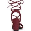 imageAllegra K Womens Lace Up Block High Heels SandalsBurgundy