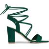 imageAllegra K Womens Lace Up Block High Heels SandalsGreen