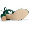 imageAllegra K Womens Lace Up Block High Heels SandalsGreen