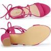 imageAllegra K Womens Lace Up Block High Heels SandalsHot Pink