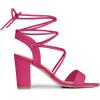 imageAllegra K Womens Lace Up Block High Heels SandalsHot Pink