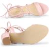 imageAllegra K Womens Lace Up Block High Heels SandalsLight Pink