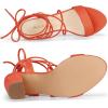 imageAllegra K Womens Lace Up Block High Heels SandalsOrange