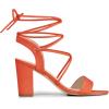 imageAllegra K Womens Lace Up Block High Heels SandalsOrange