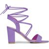 imageAllegra K Womens Lace Up Block High Heels SandalsPurple