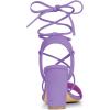 imageAllegra K Womens Lace Up Block High Heels SandalsPurple